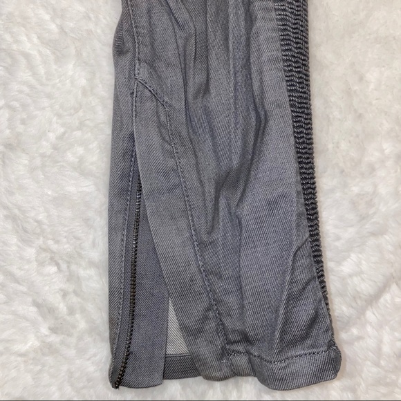MAJE grey moto pants with ruching/zipper at bottom - Picture 3 of 5